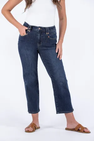 Judy Blue Center Stage High-Rise Straight Leg Cropped Denim