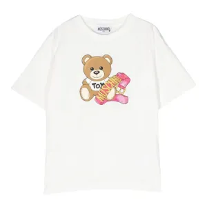 Moschino Kids Teddy Print White T-Shirt